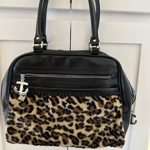 Lux De Ville Black Leopard Faux FurTote Bag
